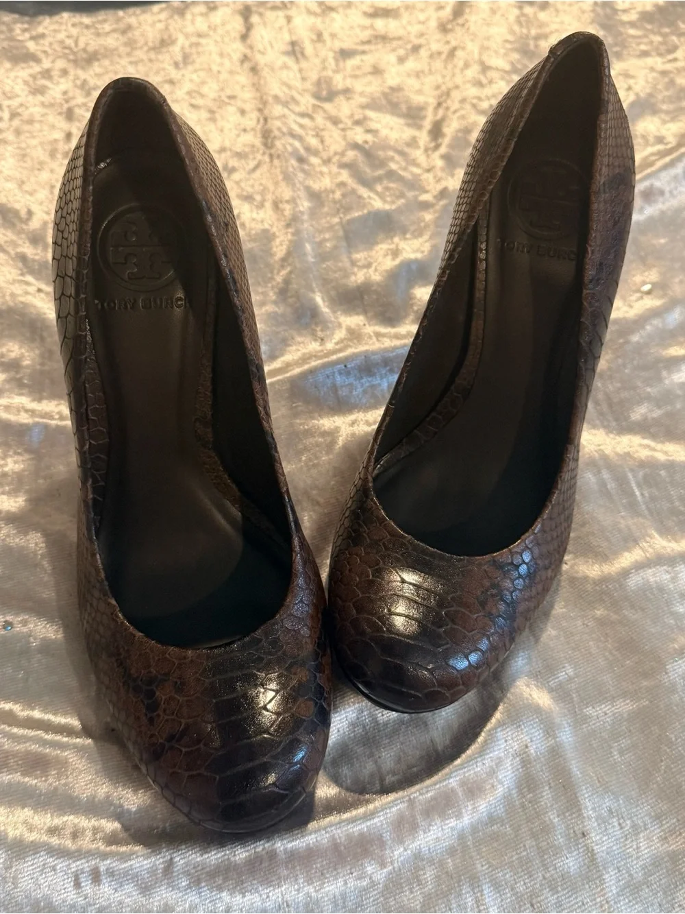 Tory Burch “JUDE” Python-Print Leather High Heel Pump (7)